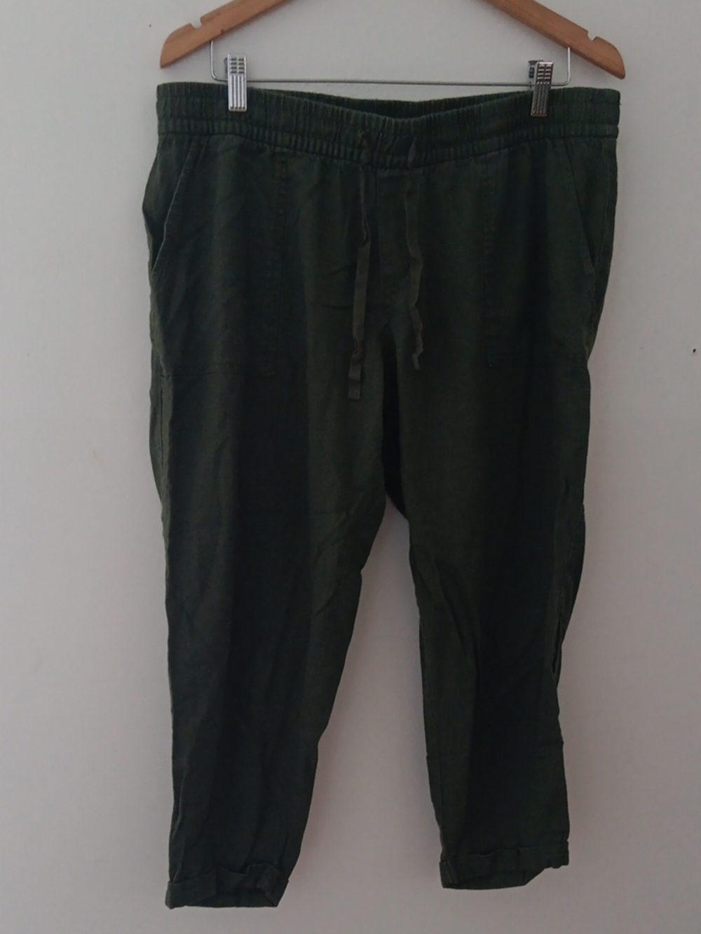 Old Navy Olive Drawstring Rolled Hem Chinos #3760